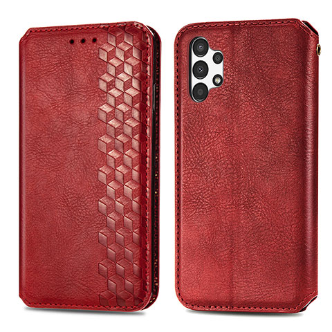 Coque Portefeuille Livre Cuir Etui Clapet S01D pour Samsung Galaxy A13 4G Rouge