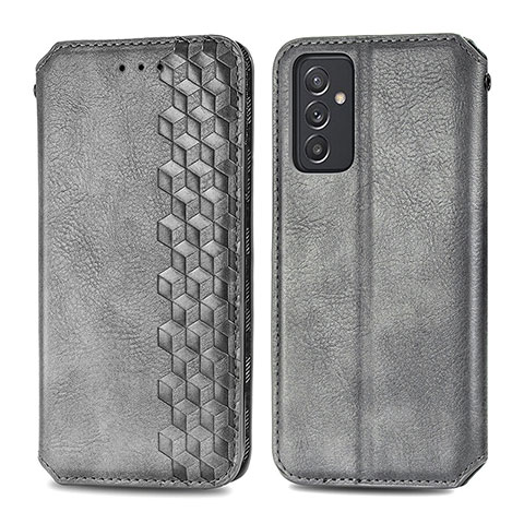 Coque Portefeuille Livre Cuir Etui Clapet S01D pour Samsung Galaxy A15 4G Gris