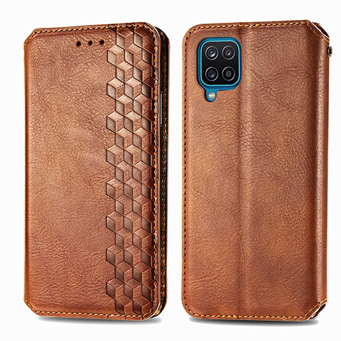 Coque Portefeuille Livre Cuir Etui Clapet S01D pour Samsung Galaxy A22 4G Marron