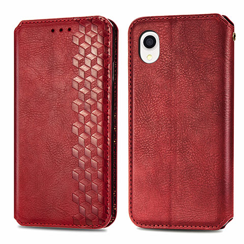 Coque Portefeuille Livre Cuir Etui Clapet S01D pour Samsung Galaxy A22 5G SC-56B Rouge