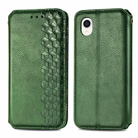 Coque Portefeuille Livre Cuir Etui Clapet S01D pour Samsung Galaxy A22 5G SC-56B Vert