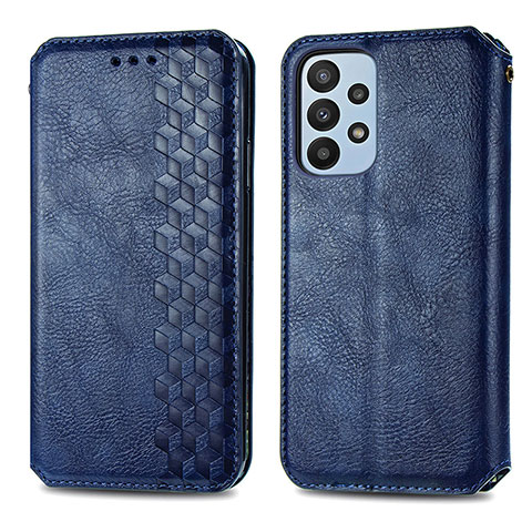 Coque Portefeuille Livre Cuir Etui Clapet S01D pour Samsung Galaxy A23 5G Bleu