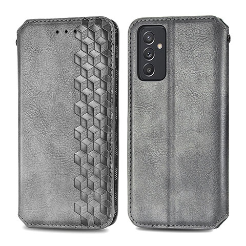 Coque Portefeuille Livre Cuir Etui Clapet S01D pour Samsung Galaxy A24 4G Gris