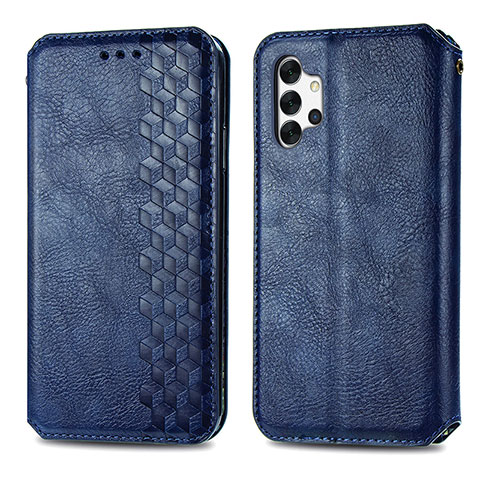 Coque Portefeuille Livre Cuir Etui Clapet S01D pour Samsung Galaxy A32 5G Bleu