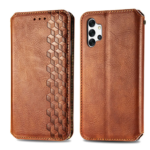 Coque Portefeuille Livre Cuir Etui Clapet S01D pour Samsung Galaxy A32 5G Marron