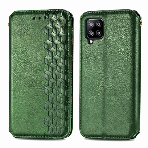 Coque Portefeuille Livre Cuir Etui Clapet S01D pour Samsung Galaxy A42 5G Vert