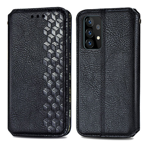 Coque Portefeuille Livre Cuir Etui Clapet S01D pour Samsung Galaxy A52 5G Noir