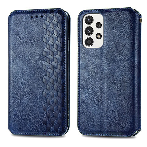 Coque Portefeuille Livre Cuir Etui Clapet S01D pour Samsung Galaxy A53 5G Bleu