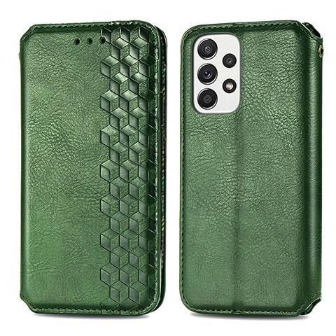 Coque Portefeuille Livre Cuir Etui Clapet S01D pour Samsung Galaxy A53 5G Vert