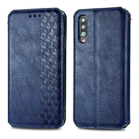 Coque Portefeuille Livre Cuir Etui Clapet S01D pour Samsung Galaxy A70 Bleu