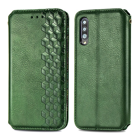 Coque Portefeuille Livre Cuir Etui Clapet S01D pour Samsung Galaxy A70S Vert