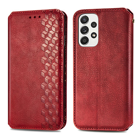 Coque Portefeuille Livre Cuir Etui Clapet S01D pour Samsung Galaxy A73 5G Rouge