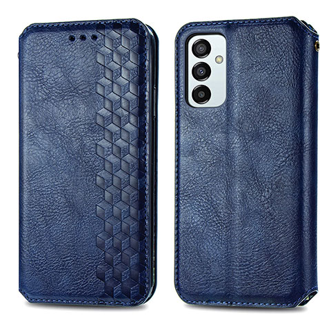 Coque Portefeuille Livre Cuir Etui Clapet S01D pour Samsung Galaxy F23 5G Bleu