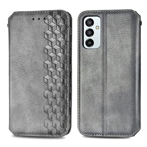 Coque Portefeuille Livre Cuir Etui Clapet S01D pour Samsung Galaxy F23 5G Gris