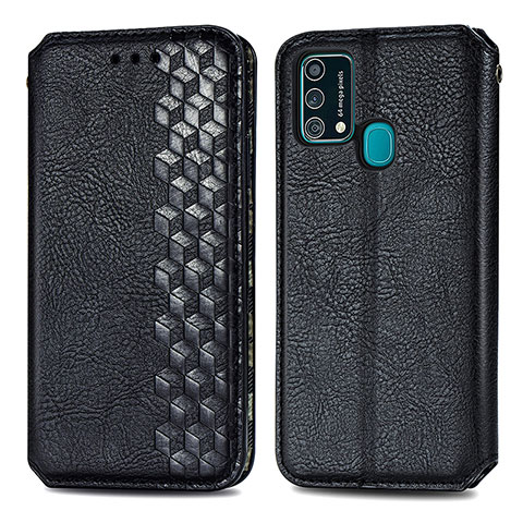 Coque Portefeuille Livre Cuir Etui Clapet S01D pour Samsung Galaxy F41 Noir