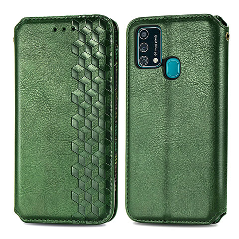 Coque Portefeuille Livre Cuir Etui Clapet S01D pour Samsung Galaxy F41 Vert