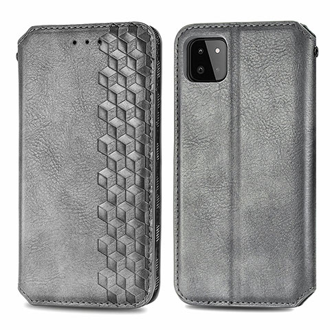 Coque Portefeuille Livre Cuir Etui Clapet S01D pour Samsung Galaxy F42 5G Gris