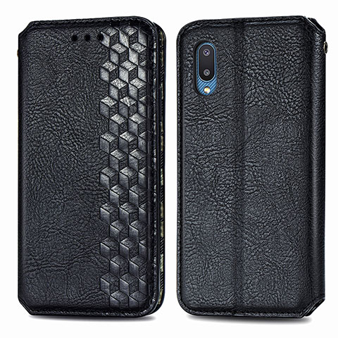 Coque Portefeuille Livre Cuir Etui Clapet S01D pour Samsung Galaxy M02 Noir