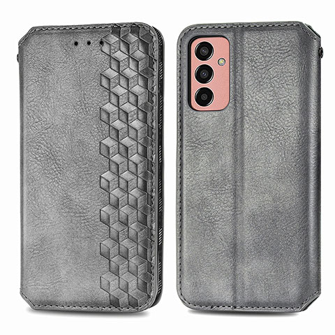 Coque Portefeuille Livre Cuir Etui Clapet S01D pour Samsung Galaxy M13 4G Gris