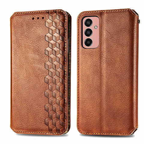 Coque Portefeuille Livre Cuir Etui Clapet S01D pour Samsung Galaxy M13 4G Marron