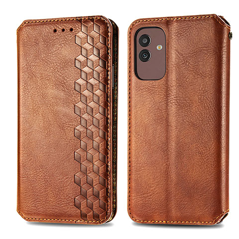 Coque Portefeuille Livre Cuir Etui Clapet S01D pour Samsung Galaxy M13 5G Marron