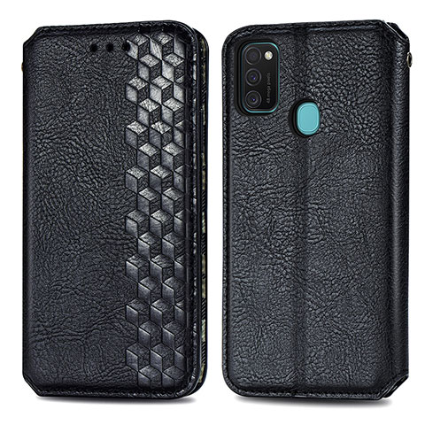 Coque Portefeuille Livre Cuir Etui Clapet S01D pour Samsung Galaxy M21 Noir