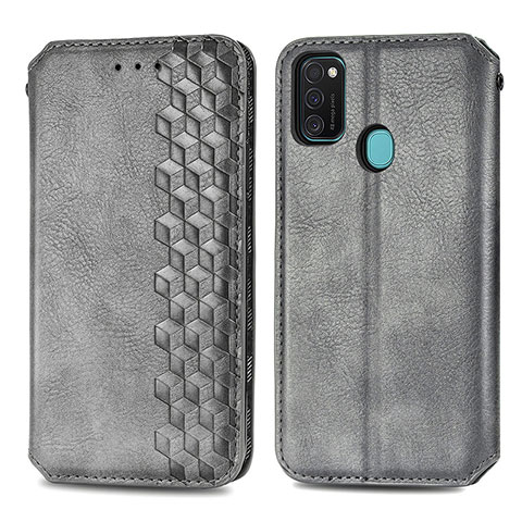 Coque Portefeuille Livre Cuir Etui Clapet S01D pour Samsung Galaxy M30s Gris