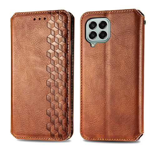 Coque Portefeuille Livre Cuir Etui Clapet S01D pour Samsung Galaxy M33 5G Marron