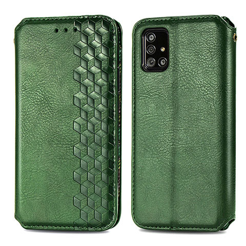 Coque Portefeuille Livre Cuir Etui Clapet S01D pour Samsung Galaxy M40S Vert