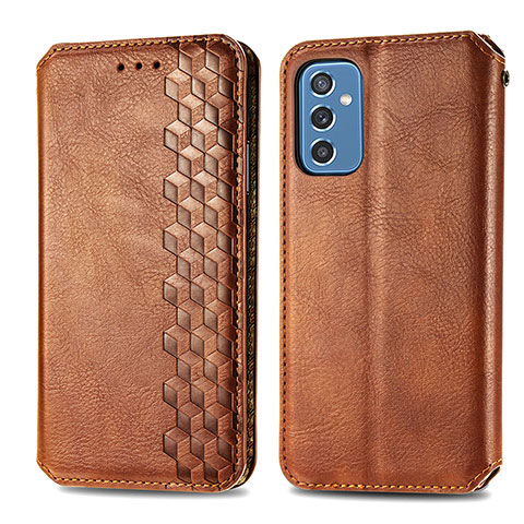 Coque Portefeuille Livre Cuir Etui Clapet S01D pour Samsung Galaxy M52 5G Marron