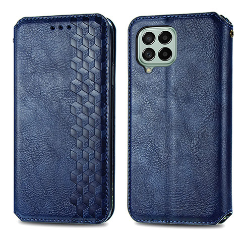 Coque Portefeuille Livre Cuir Etui Clapet S01D pour Samsung Galaxy M53 5G Bleu