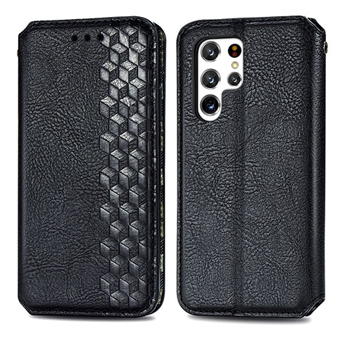 Coque Portefeuille Livre Cuir Etui Clapet S01D pour Samsung Galaxy S21 Ultra 5G Noir