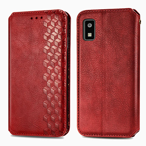 Coque Portefeuille Livre Cuir Etui Clapet S01D pour Sharp Aquos wish3 Rouge