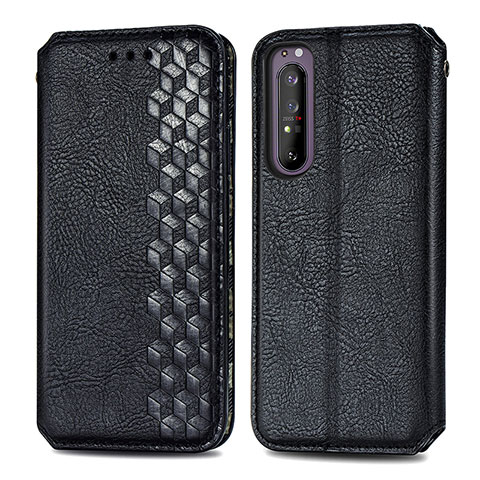 Coque Portefeuille Livre Cuir Etui Clapet S01D pour Sony Xperia 1 II Noir