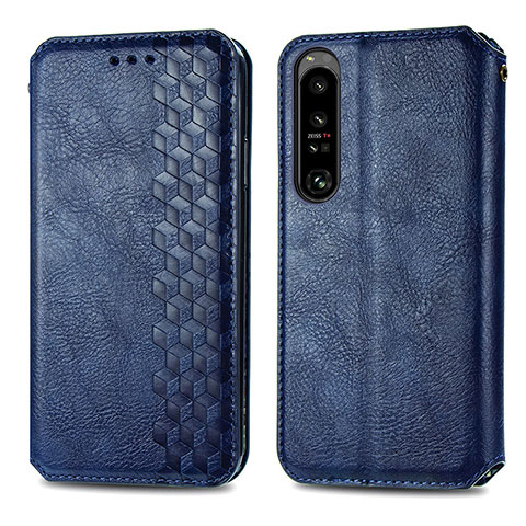 Coque Portefeuille Livre Cuir Etui Clapet S01D pour Sony Xperia 1 IV Bleu