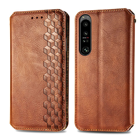 Coque Portefeuille Livre Cuir Etui Clapet S01D pour Sony Xperia 1 IV Marron