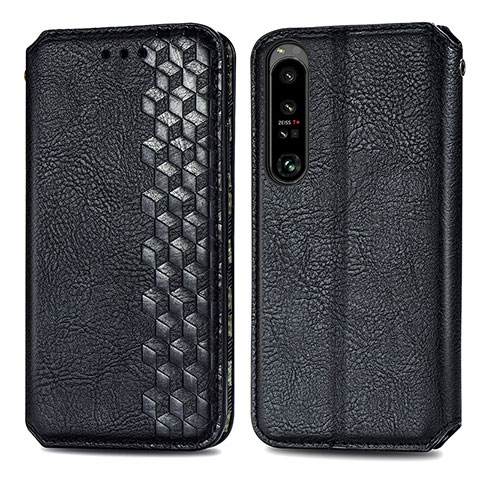 Coque Portefeuille Livre Cuir Etui Clapet S01D pour Sony Xperia 1 IV Noir