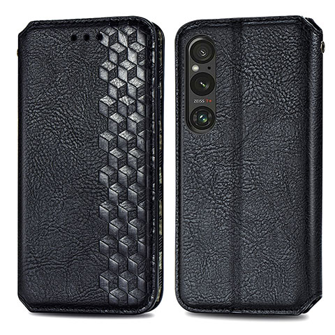 Coque Portefeuille Livre Cuir Etui Clapet S01D pour Sony Xperia 1 V Noir