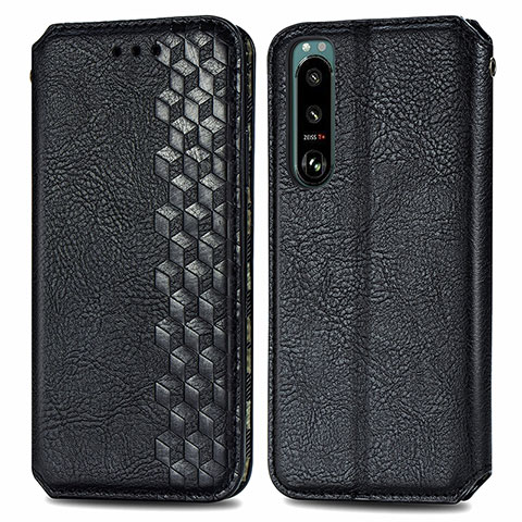 Coque Portefeuille Livre Cuir Etui Clapet S01D pour Sony Xperia 5 III Noir