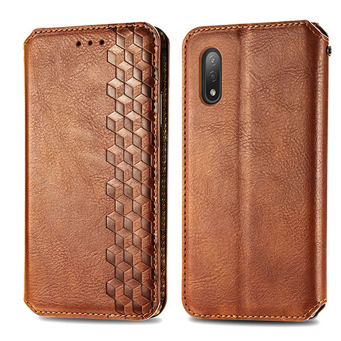 Coque Portefeuille Livre Cuir Etui Clapet S01D pour Sony Xperia Ace II Marron