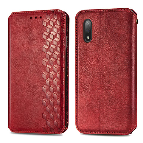 Coque Portefeuille Livre Cuir Etui Clapet S01D pour Sony Xperia Ace II SO-41B Rouge