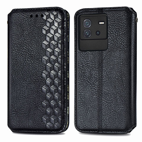 Coque Portefeuille Livre Cuir Etui Clapet S01D pour Vivo iQOO Neo6 5G Noir