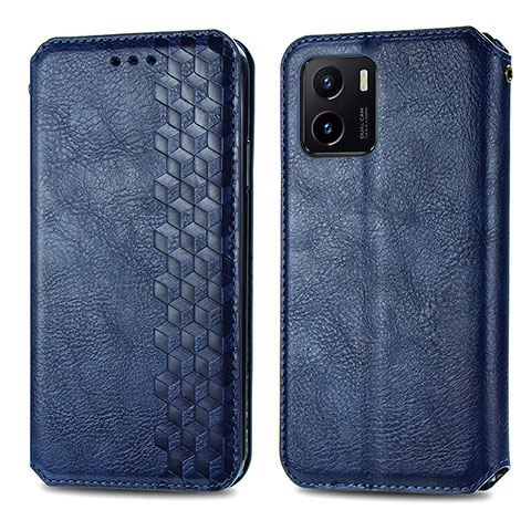 Coque Portefeuille Livre Cuir Etui Clapet S01D pour Vivo iQOO U5x Bleu