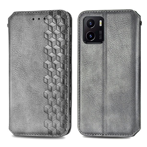 Coque Portefeuille Livre Cuir Etui Clapet S01D pour Vivo iQOO U5x Gris