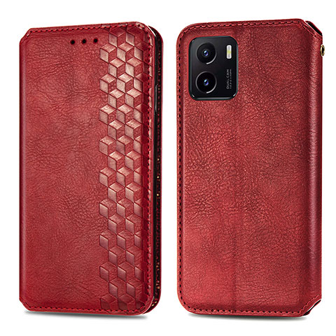 Coque Portefeuille Livre Cuir Etui Clapet S01D pour Vivo iQOO U5x Rouge