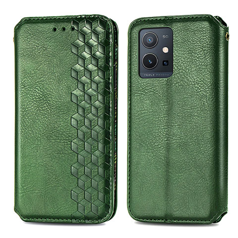 Coque Portefeuille Livre Cuir Etui Clapet S01D pour Vivo iQOO Z6 5G Vert