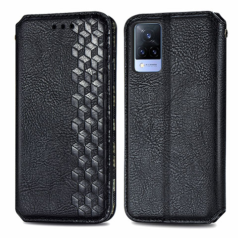 Coque Portefeuille Livre Cuir Etui Clapet S01D pour Vivo V21 5G Noir