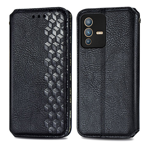 Coque Portefeuille Livre Cuir Etui Clapet S01D pour Vivo V23 5G Noir