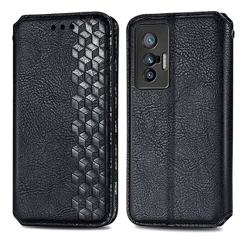 Coque Portefeuille Livre Cuir Etui Clapet S01D pour Vivo X70 5G Noir