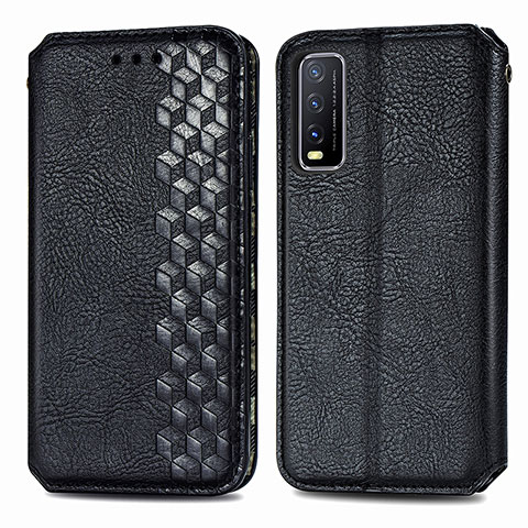 Coque Portefeuille Livre Cuir Etui Clapet S01D pour Vivo Y20a Noir